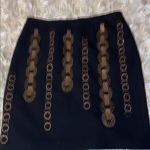 Etcetera Black Skirt with Gold Accents